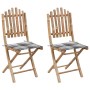 Sillas de jardín plegables 2 unidades bambú con cojines von , Gartenstühle - Ref: Foro24-3064001, Preis: 108,94 €, Rabatt: %