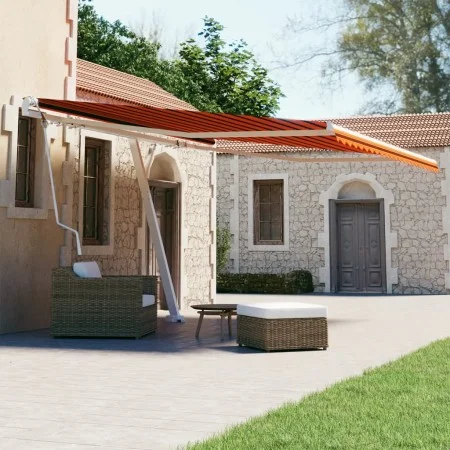Toldo de pie automático naranja y marrón 400x300 cm by vidaXL, Awnings - Ref: Foro24-3069550, Price: 735,47 €, Discount: %