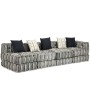 Puf modular de 4 plazas de tela de rayas grises by , Cushions for chairs and sofas - Ref: Foro24-244982, Price: 690,28 €, Dis...