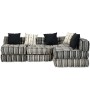 Puf modular de 4 plazas de tela de rayas grises by , Cushions for chairs and sofas - Ref: Foro24-244982, Price: 690,28 €, Dis...