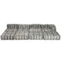 Puf modular de 4 plazas de tela de rayas grises by , Cushions for chairs and sofas - Ref: Foro24-244982, Price: 690,28 €, Dis...