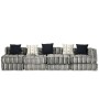 Puf modular de 4 plazas de tela de rayas grises by , Cushions for chairs and sofas - Ref: Foro24-244982, Price: 690,28 €, Dis...