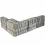 Puf modular de 4 plazas de tela de rayas grises by , Cushions for chairs and sofas - Ref: Foro24-244982, Price: 690,28 €, Dis...