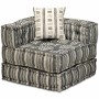 Puf modular de 4 plazas de tela de rayas grises by , Cushions for chairs and sofas - Ref: Foro24-244982, Price: 690,28 €, Dis...