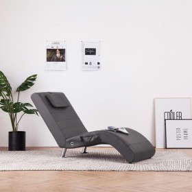 Diván de masaje con almohada de cuero artificial gris von , Tagesbetten - Ref: Foro24-281288, Preis: 268,43 €, Rabatt: %