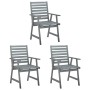 Sillas comedor de jardín 3 uds madera maciza acacia y cojines by , Garden chairs - Ref: Foro24-3064436, Price: 296,00 €, Disc...