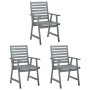 Sillas comedor de jardín 3 uds madera maciza acacia y cojines von , Gartenstühle - Ref: Foro24-3064434, Preis: 284,94 €, Raba...