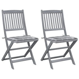 Sillas de jardín plegables 2 uds madera maciza acacia y cojines von , Gartenstühle - Ref: Foro24-3064550, Preis: 121,56 €, Ra...