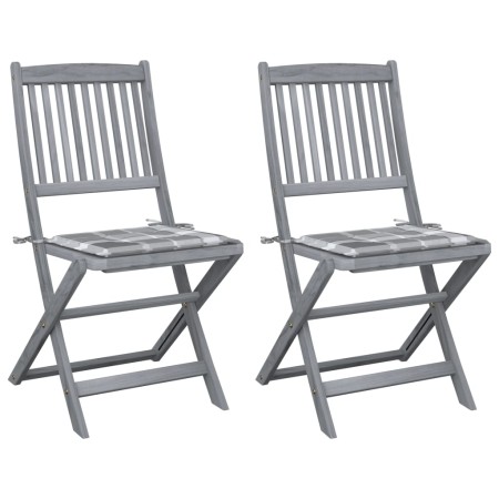 Sillas de jardín plegables 2 uds madera maciza acacia y cojines von , Gartenstühle - Ref: Foro24-3064550, Preis: 121,56 €, Ra...