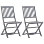 Sillas de jardín plegables 2 uds madera maciza acacia y cojines von , Gartenstühle - Ref: Foro24-3064550, Preis: 121,56 €, Ra...