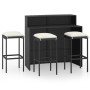Set muebles de bar para jardín 4 piezas y cojines negro von , Gartensets - Ref: Foro24-3064876, Preis: 372,16 €, Rabatt: %