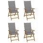 Sillas de jardín reclinables 4 uds madera maciza acacia cojines von , Gartenstühle - Ref: Foro24-3065348, Preis: 361,28 €, Ra...