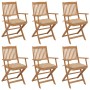 Sillas de jardín plegables 6 uds y cojines madera maciza acacia von , Gartenstühle - Ref: Foro24-3065479, Preis: 345,23 €, Ra...