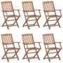 Sillas de jardín plegables 6 uds y cojines madera maciza acacia von , Gartenstühle - Ref: Foro24-3065479, Preis: 345,23 €, Ra...