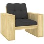 Silla de jardín y cojines gris antracita madera pino impregnada von , Gartenstühle - Ref: Foro24-3065741, Preis: 179,20 €, Ra...