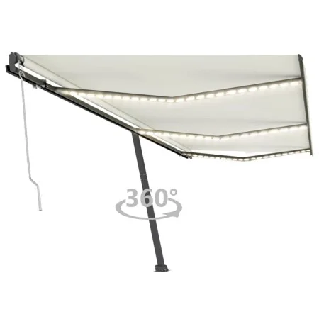Automatic awning with LED wind sensor cream 600x300 cm by vidaXL, Awnings - Ref: Foro24-3069812, Price: 878,46 €, Discount: %