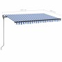 Toldo manual retráctil con LED azul y blanco 450x300 cm by , Awnings - Ref: Foro24-3069121, Price: 417,79 €, Discount: %