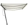 Automatic awning with LED wind sensor cream 600x300 cm by vidaXL, Awnings - Ref: Foro24-3069812, Price: 878,46 €, Discount: %
