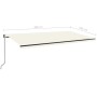 Toldo automático con LED sensor de viento crema 600x350 cm