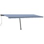Toldo automático LED sensor de viento azul y blanco 600x350 cm by , Awnings - Ref: Foro24-3069891, Price: 1,00 €, Discount: %
