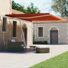 Toldo de pie retráctil manual naranja y marrón 400x300 cm de vidaXL, Toldos - Ref: Foro24-3069540, Precio: 580,09 €, Descuent...