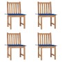 Sillas de jardín 4 unidades madera maciza de teca con cojines von , Gartenstühle - Ref: Foro24-3073098, Preis: 463,83 €, Raba...