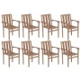 Sillas de jardín apilables 8 uds madera maciza teca con cojines von , Gartenstühle - Ref: Foro24-3073447, Preis: 1,00 €, Raba...