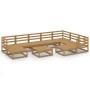 Muebles de jardín 10 pzas y cojines marrón miel madera pino by , Garden sets - Ref: Foro24-3075762, Price: 669,43 €, Discount: %
