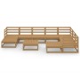 Muebles de jardín 10 pzas y cojines marrón miel madera pino by , Garden sets - Ref: Foro24-3075762, Price: 669,43 €, Discount: %