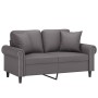 Sofá de 2 plazas con cojines cuero sintético gris 120 cm by , Sofas - Ref: Foro24-3200927, Price: 241,98 €, Discount: %