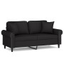 Sofá de 2 plazas con cojines terciopelo negro 140 cm by , Sofas - Ref: Foro24-3200950, Price: 244,07 €, Discount: %