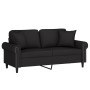 Sofá de 2 plazas con cojines terciopelo negro 140 cm by , Sofas - Ref: Foro24-3200950, Price: 244,07 €, Discount: %