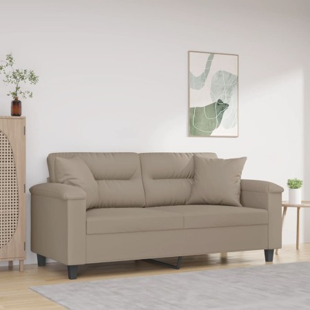 Sofá de 2 plazas con cojines tela microfibra gris taupe 140 cm von , Sofas - Ref: Foro24-3200971, Preis: 284,77 €, Rabatt: %