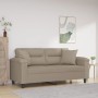 Sofá de 2 plazas con cojines tela microfibra gris taupe 140 cm von , Sofas - Ref: Foro24-3200971, Preis: 284,77 €, Rabatt: %