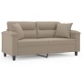 Sofá de 2 plazas con cojines tela microfibra gris taupe 140 cm von , Sofas - Ref: Foro24-3200971, Preis: 284,77 €, Rabatt: %