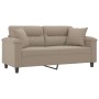 Sofá de 2 plazas con cojines tela microfibra gris taupe 140 cm von , Sofas - Ref: Foro24-3200971, Preis: 284,77 €, Rabatt: %
