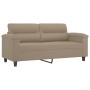 Sofá de 2 plazas con cojines tela microfibra gris taupe 140 cm von , Sofas - Ref: Foro24-3200971, Preis: 284,77 €, Rabatt: %