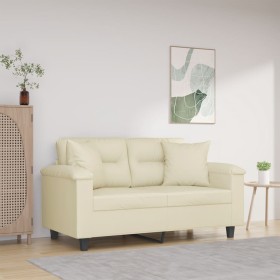 Sofá de 2 plazas con cojines cuero sintético color crema 120 cm von , Sofas - Ref: Foro24-3200984, Preis: 245,71 €, Rabatt: %