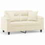 Sofá de 2 plazas con cojines cuero sintético color crema 120 cm by , Sofas - Ref: Foro24-3200984, Price: 245,71 €, Discount: %