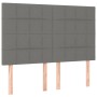 Cama box spring con colchón tela gris oscuro 140x200 cm