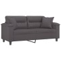 Sofá de 2 plazas con cojines cuero sintético gris 140 cm by , Sofas - Ref: Foro24-3200990, Price: 255,36 €, Discount: %