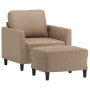 Sillón con taburete cuero sintético color capuchino 60 cm von , Sofas - Ref: Foro24-3201121, Preis: 178,18 €, Rabatt: %