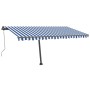 Toldo automático LED sensor de viento azul y blanco 400x300 cm by vidaXL, Awnings - Ref: Foro24-3069751, Price: 706,12 €, Dis...