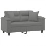 Sofá de 2 plazas con cojines tela microfibra gris oscuro 120 cm by , Sofas - Ref: Foro24-3200967, Price: 261,57 €, Discount: %