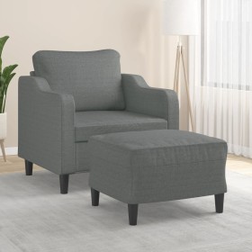 Sillón con taburete tela gris oscuro 60 cm by , Sofas - Ref: Foro24-3201128, Price: 194,04 €, Discount: %