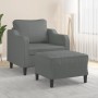 Sillón con taburete tela gris oscuro 60 cm by , Sofas - Ref: Foro24-3201128, Price: 194,04 €, Discount: %