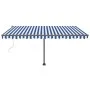 Toldo automático LED sensor de viento azul y blanco 400x300 cm by vidaXL, Awnings - Ref: Foro24-3069751, Price: 693,50 €, Dis...