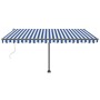 Toldo automático LED sensor de viento azul y blanco 400x300 cm by vidaXL, Awnings - Ref: Foro24-3069751, Price: 706,12 €, Dis...