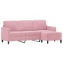Sofá de 3 plazas con taburete de terciopelo rosa180 cm by , Sofas - Ref: Foro24-3201177, Price: 356,36 €, Discount: %