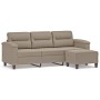 Sofá de 3 plazas y taburete tela microfibra gris taupe 180 cm von , Sofas - Ref: Foro24-3201231, Preis: 406,62 €, Rabatt: %